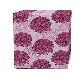 Napkin Set of 4, 100% Cotton, 20x20", Floral 104