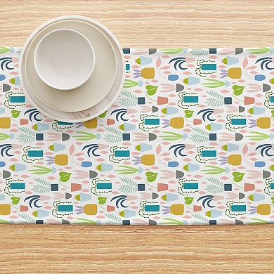Table Runner, 100% Cotton, 16x108", Houseplant Collection