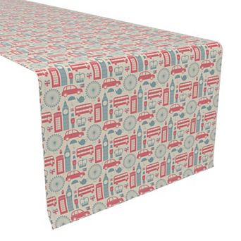 Table Runner, 100% Polyester, 12x72", London Calling