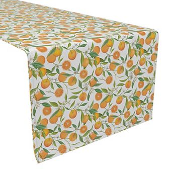 Table Runner, 100% Polyester, 14x108", Orange Tree