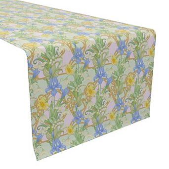 Table Runner, 100% Cotton, 16x90", Floral 144