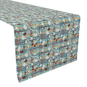 Table Runner, 100% Polyester, 12x72", Green Beautiful Berry Weave