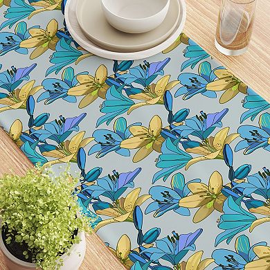 Table Runner, 100% Cotton, 16x72", Floral 93