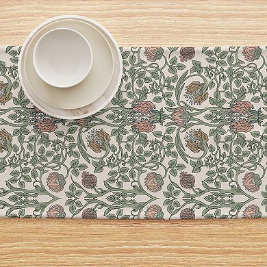 Table Runner, 100% Cotton, 16x108", Floral 63