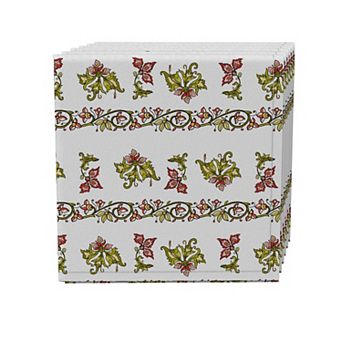 Napkin Set of 4, 100% Cotton, 20x20", Floral 1