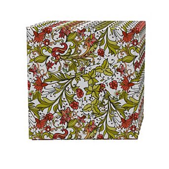 Napkin Set of 4, 100% Cotton, 20x20", Floral 21