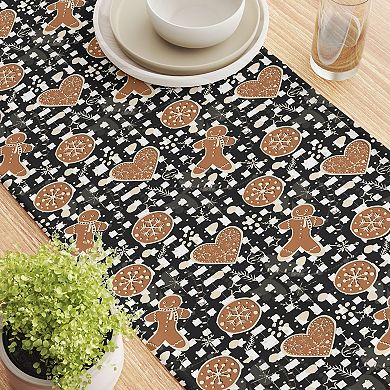 Table Runner, 100% Polyester, 14x108", Gingerbread Plaid