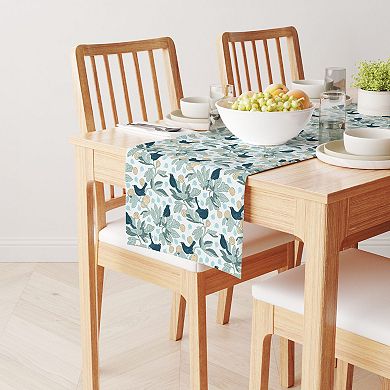 Table Runner, 100% Polyester, 12x72", Fig Trees & Birds