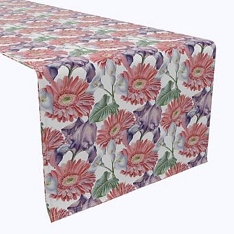 Table Runner, 100% Cotton, 16x72", Floral 201