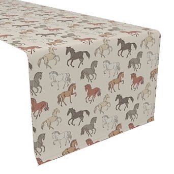 Table Runner, 100% Polyester, 12x72", Wild Horses