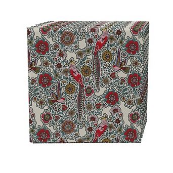Napkin Set of 4, 100% Cotton, 20x20", Floral 42