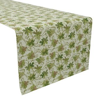 Table Runner, 100% Cotton, 16x90", Floral 112