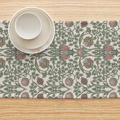 Table Runner, 100% Cotton, 16x90", Floral 63