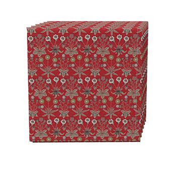 Napkin Set of 4, 100% Cotton, 20x20", Floral 56