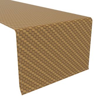Table Runner, 100% Polyester, 12x72", Step by Step Wicker Weave