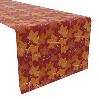 Table Runner, 100% Cotton, 16x108", Seasonal Fall Leaves