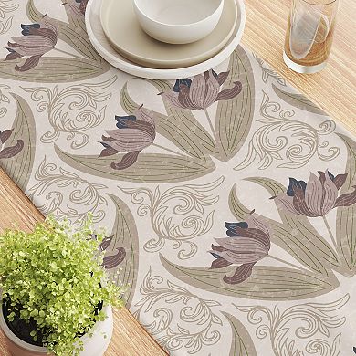 Table Runner, 100% Cotton, 16x108", Floral 57