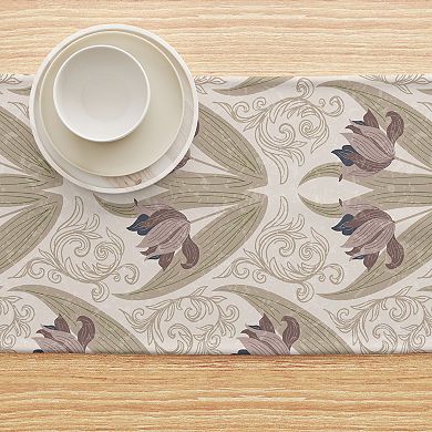Table Runner, 100% Cotton, 16x108", Floral 57
