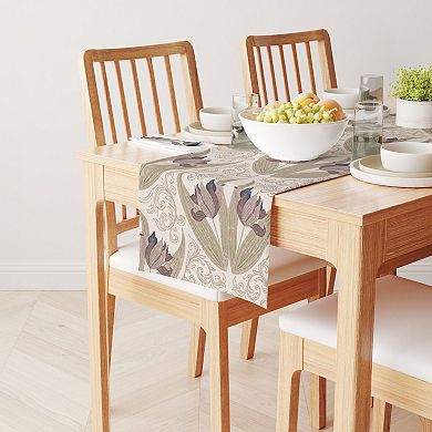 Table Runner, 100% Cotton, 16x108", Floral 57