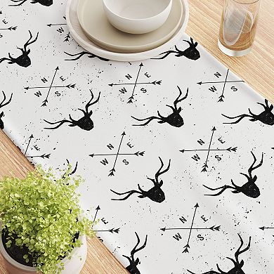 Table Runner, 100% Cotton, 16x90", Deer & Arrows