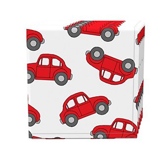 Napkin Set of 4, 100% Cotton, 20x20", Red Vintage Cars