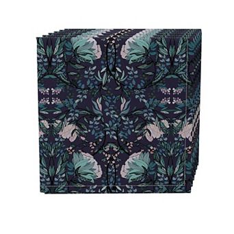 Napkin Set of 4, 100% Cotton, 20x20", Floral 75