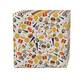 Napkin Set, 100% Polyester, Set of 4, 18x18", Hanukkah Celebration Essentials