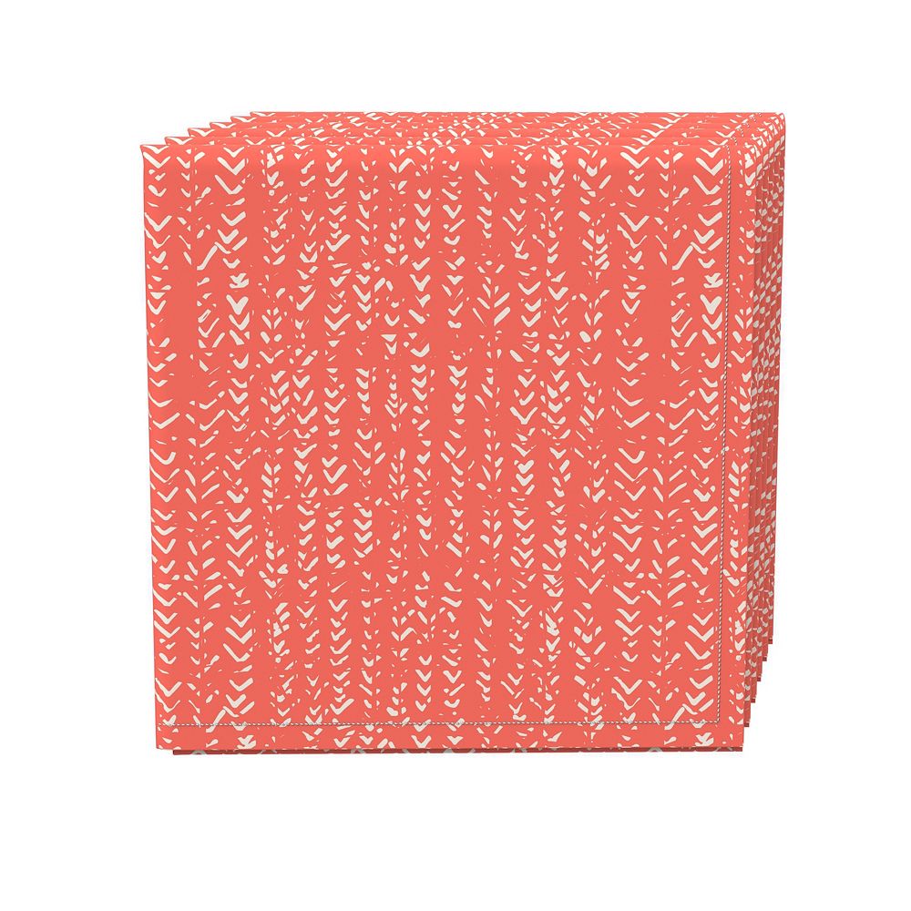 Set of 4 - Black Hand Batik Printed Cotton Table Napkins (18 x 18 in)