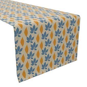 Table Runner, 100% Cotton, 16x108", Fall Leaves Repeat