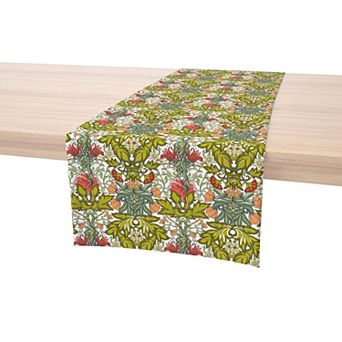 Table Runner, 100% Cotton, 16x108", Floral 38