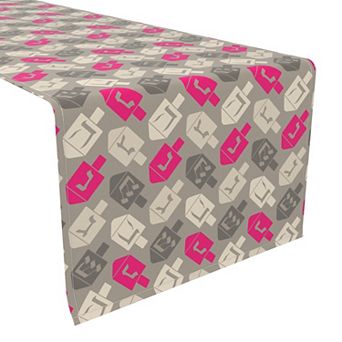 Table Runner, 100% Polyester, 14x108", Dreidel Wrapping Wallpaper