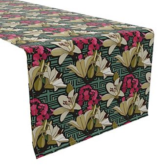 Table Runner, 100% Cotton, 16x90", Floral 96