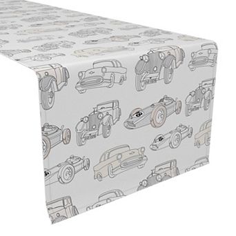 Table Runner, 100% Polyester, 14x108", Retro Transportation
