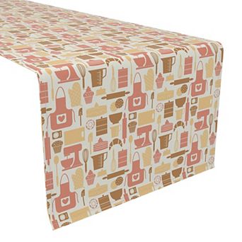 Table Runner, 100% Cotton, 16x90", Baking Icons