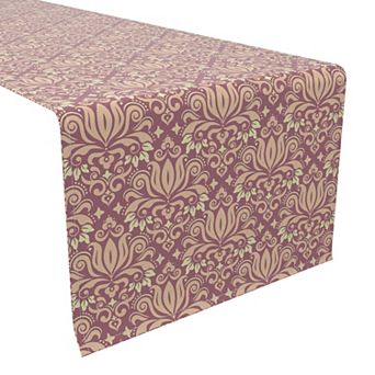Table Runner, 100% Cotton, 16x108", Floral 173