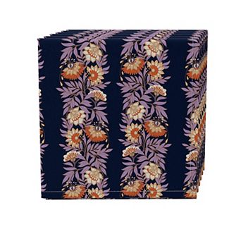 Napkin Set of 4, 100% Cotton, 20x20", Floral 19