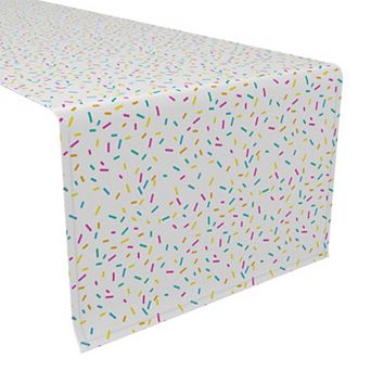 Table Runner, 100% Polyester, 12x72", Sprinkles on White