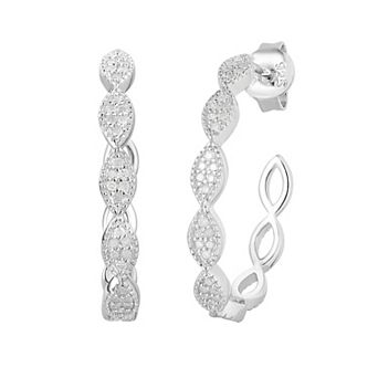 Sterling Silver 1/5 Carat T.W. Diamond Hoop Earrings