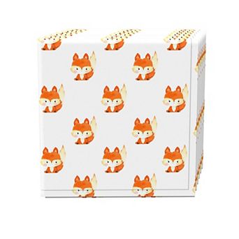 Napkin Set, 100% Polyester, Set of 4, 18x18", Hand Drawn Foxes