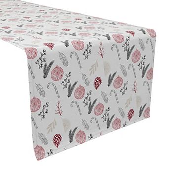 Table Runner, 100% Cotton, 16x90", Christmas Tree Decorations