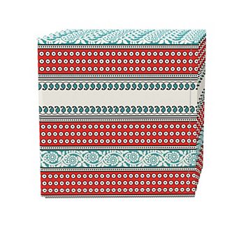 Napkin Set, 100% Polyester, Set of 4, 18x18", Geometric Paisley and Dots