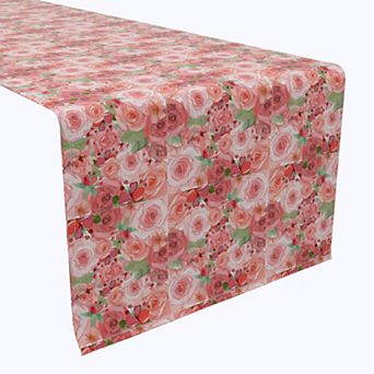 Table Runner, 100% Cotton, 16x72", Floral 219