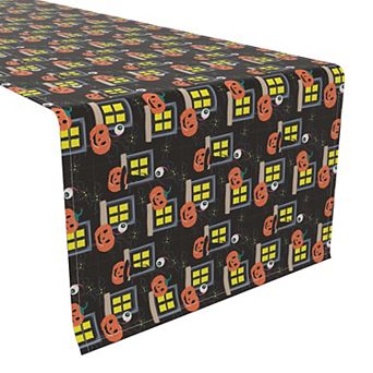 Table Runner, 100% Polyester, 12x72", Halloween House Scare