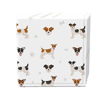 Napkin Set, 100% Polyester, Set of 4, 18x18", Jack Russel Designs
