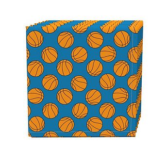 Napkin Set, 100% Polyester, Set of 4, 18x18", Basketballs