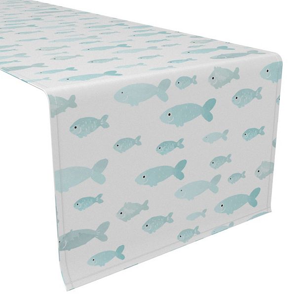 Table Runner, 100% Polyester, 14x108, Underwater Fish