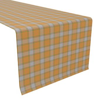 Table Runner, 100% Cotton, 16x72", Rustic Fall Color Plaid