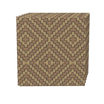 Napkin Set, 100% Polyester, Set of 4, 18x18", Diamond Wicker Wood Work