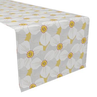 Table Runner, 100% Polyester, 14x108", Large Petal Flowers