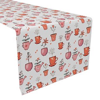 Table Runner, 100% Cotton, 16x72", Love of Plants